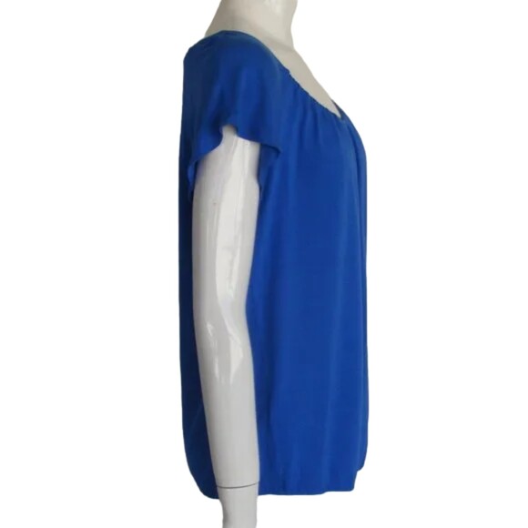TOMMY BAHAMA Top, M, Blue, Scoop/Stretchy neckline, SS, Solid, TEE - Picture 5 of 9
